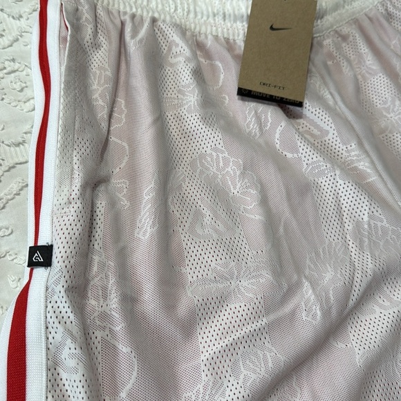 Nike Dri-FIT Men’s Basketball White Red Drawstring Shorts Size Large - Picture 8 of 15